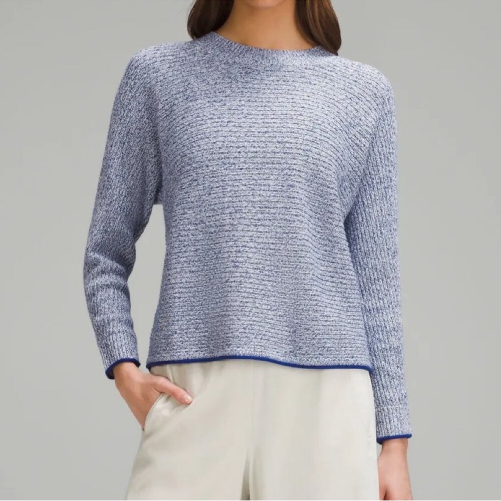 lululemon athletica Heathered Blue Crew Neck Sweater